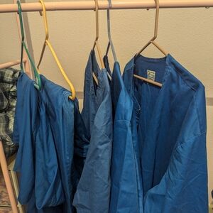 Uniform lot of royal blue  2 pants,2 tops and 1 scrub jacket